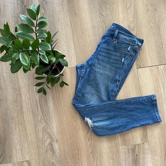 LOFT Blue Distressed "Relaxed Skinny" Jeans - Picture 14 of 14